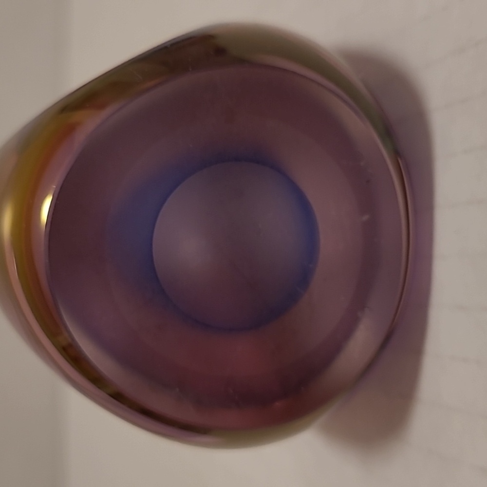 Edward Kachurik Art Glass 3 Panel Sculpture Amethyst Paperweight - Picture 13 of 16